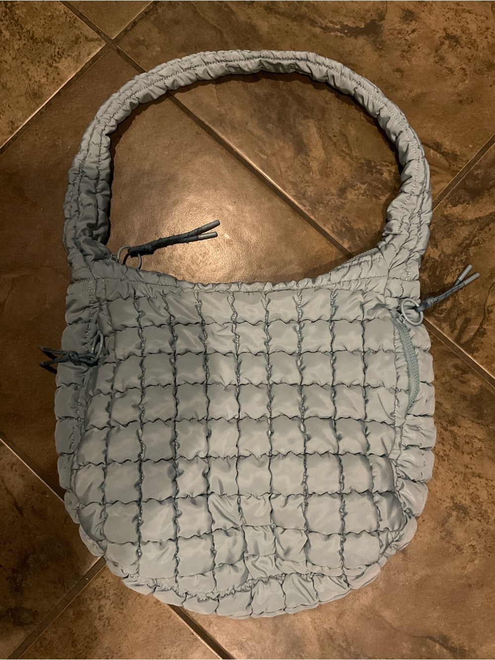URBAN FIT BY URBAN EXPRESSIONS Light Blue/Turq Quilted Shoulder Bag Women's Tote